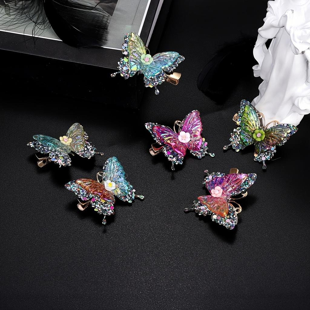 6pcs Gorgeous Butterfly Hair Clip Multi-color Three-dimensional Design European American Style Craftsmanship Party Daily Styling