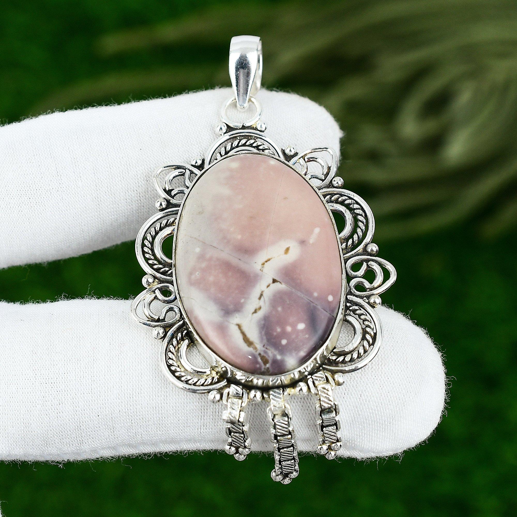 

Friendship Day Deal 925 Sterling Silver Oval Coffee Bean Jasper Stone Pendant