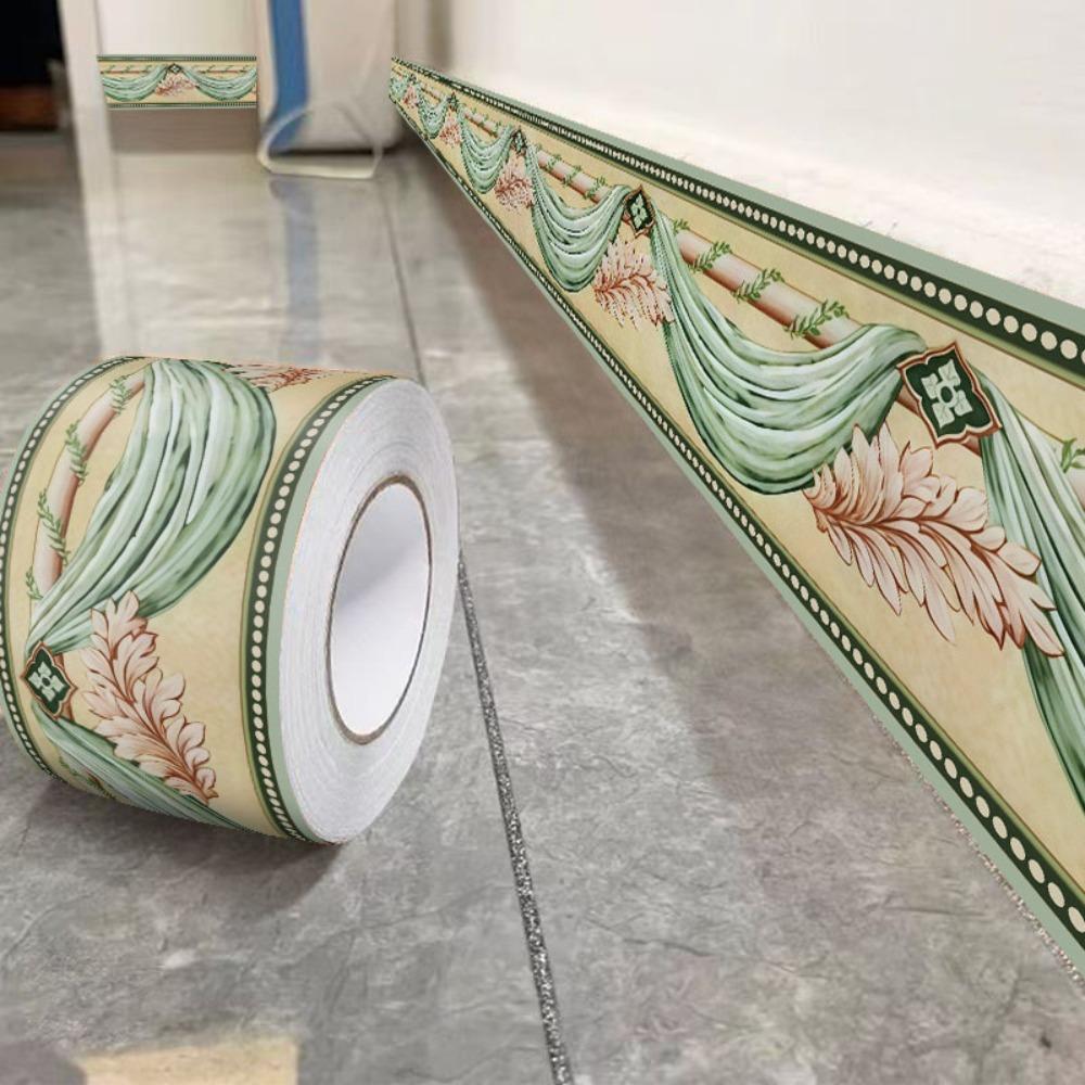 Fashion 5 Meter Wall Base Thickened Anti-collision Skirting Line Self Adhesive Soft Wall Sticker Bedroom