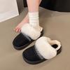 2025 New Ethnic Wind Cotton Slippers Women's Bag Head Winter Home Retro Non-slip Thick Bottom Plush Warm Fluff Mop