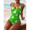 Costume da Bagno Intero Estivo Sexy con Stampa Floreale Bellissima, Vestibilità Aderente e Modellante, Scollo a U Profondo sulla Schiena, Costume da Bagno alla Moda che Attira l'Attenzione per Spiaggia, Piscina, Vacanze