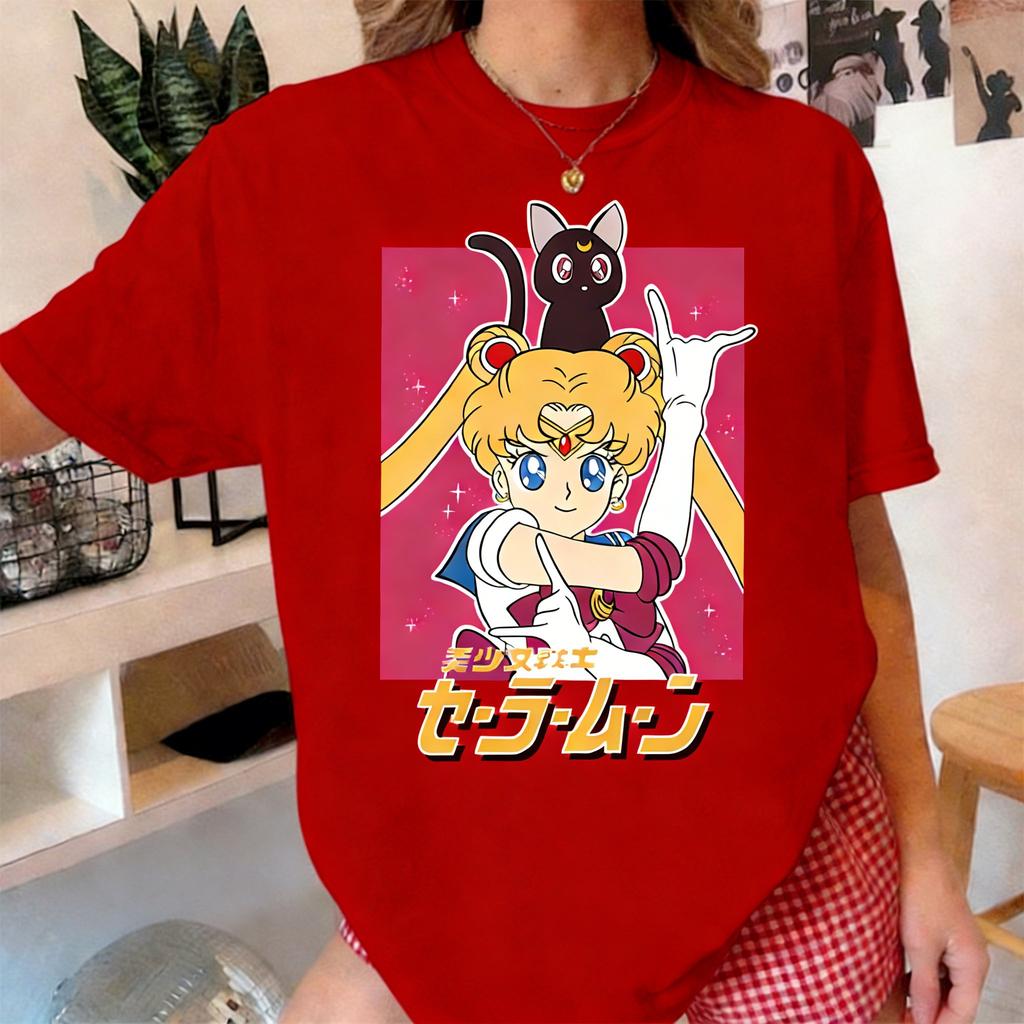 Sailor Moon Anime 2026 Summer Y2k T Shirt Women Unisex Casual Short Sleeve Top Kawaii Cartoon Print Streetwear Fashion Graphic Tee