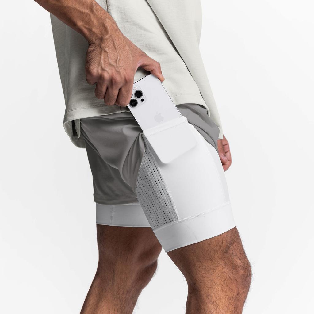 Crazy Muscle Men's Sports and Leisure Shorts Double Layered Marathon Basketball Fitness Quick Drying Shorts