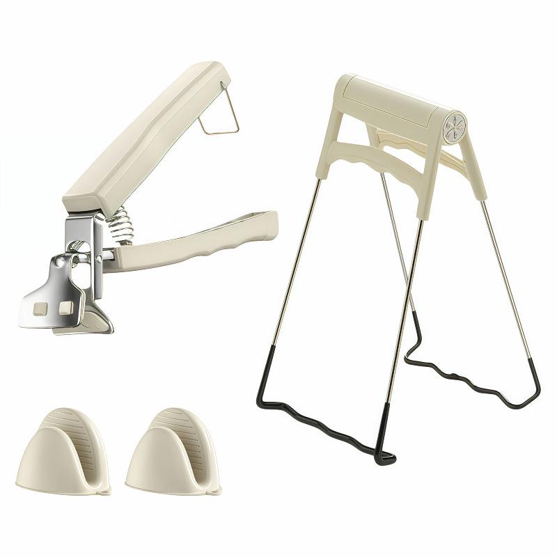 Stainless Steel Heat-Resistant Bowl and Plate Lifting Tongs Set
