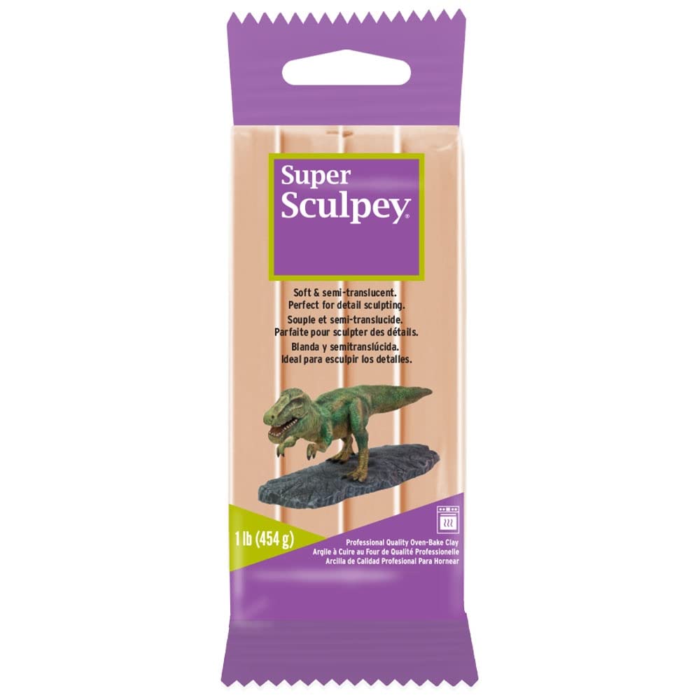 Sculpey Athena Polyform Super Sculpey 1 фунт 39081690 (бежевый), (454 г), бежевый