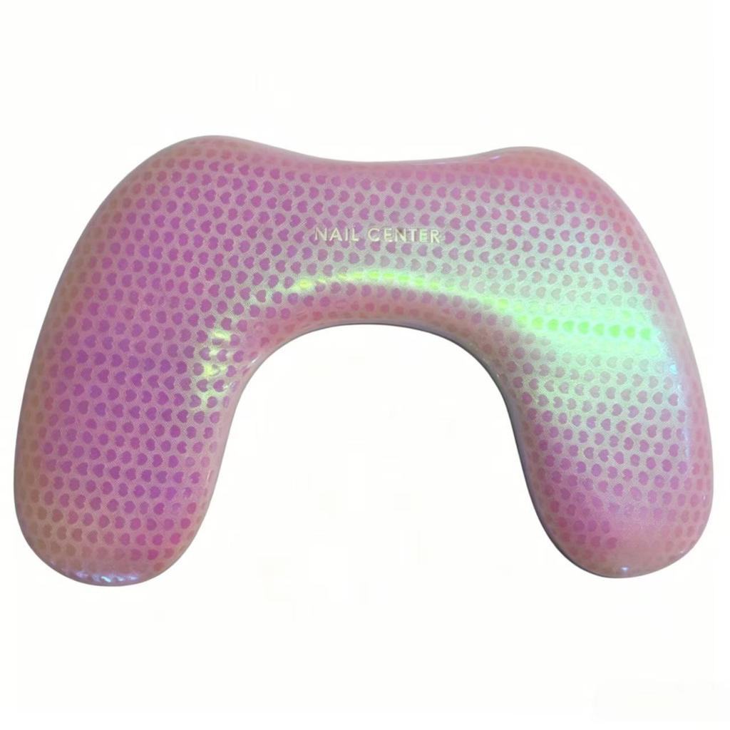 Stain-Resistant U-Shaped PU Leather Nail Art Hand Rest with Reinforced Base, Easy To Clean