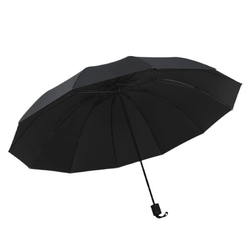 Reinforced Oversized Dual-use Umbrella: Sun & Rain Protection, Anti-riot, 12 Ribs, Thickened, Foldable