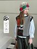Yuchen Children's Striped Retro Knitted Vest for Girls - Autumn 2025 Fashion
