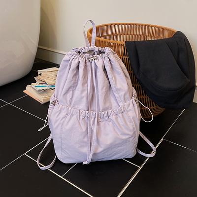 2026 New Drawstring Nyl Backpack Large Capacity Lightweight Multi-Pocket Rucksack Casual  Travel School Backpack for Women