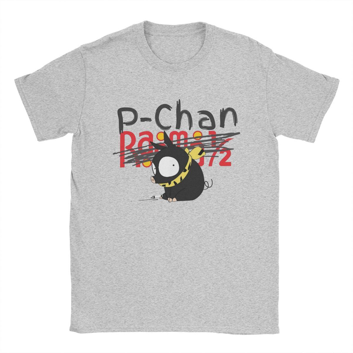 

Чоловічі футболки з логотипом P-Chan Ranma 1/2, смішні, з чистої бавовни, з круглим вирізом, коротким рукавом, з принтом XXXXL сірий колір