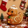 Christmas Duck Figurine Gingerbread Christmas Tree Duck Ornament Desktop Candy Cane Duck Statue for Festive Decoration Xmas Party Stocking Fillers