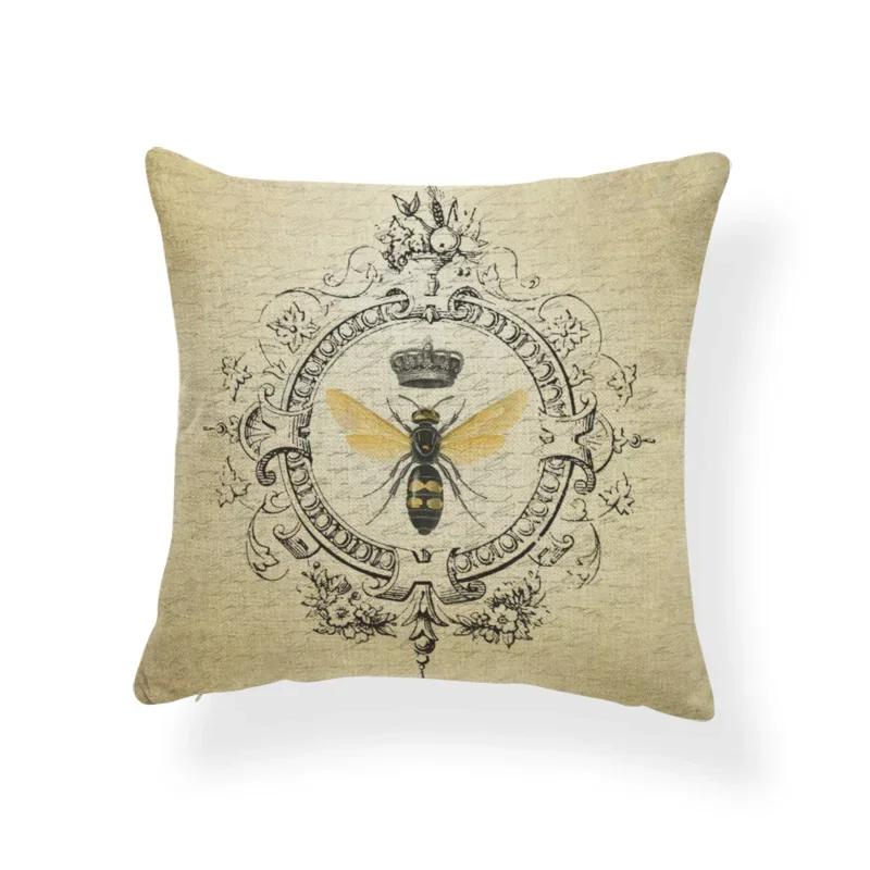 Dragonfly Pattern Cushions Leaves Cover Pillows Blue Backyard Gift for Students Stamp Pillow with Cover Insect Butterfly 45x45cm