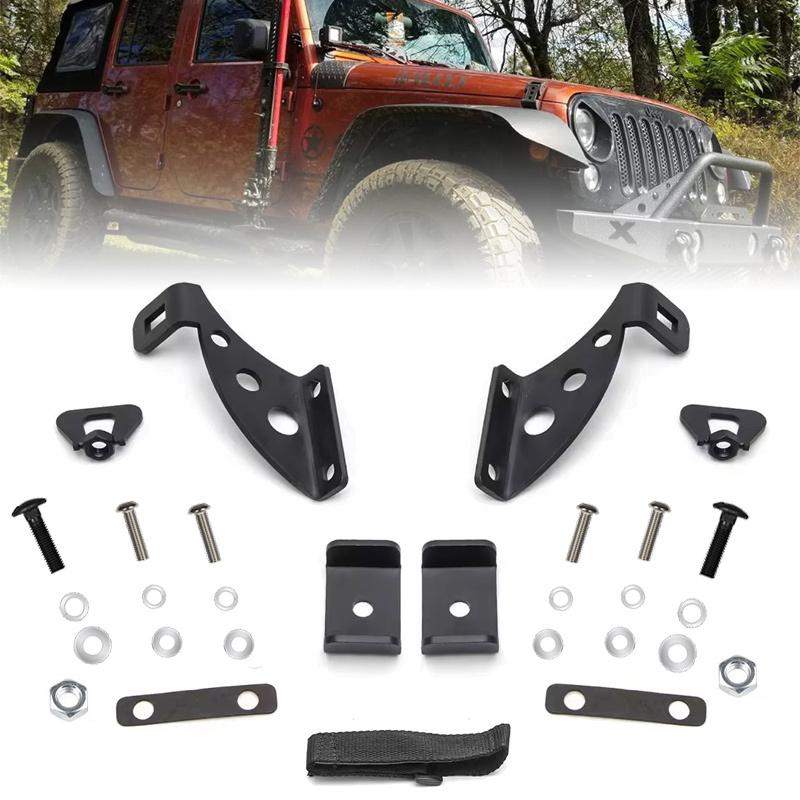 4WD Roof Rack Mount Hi Lift High Farm Jack Holder Offroad Hinge Bracket Hinge/Door For Jeep Wrangler JK JL 2007-2024 2/4 Doors