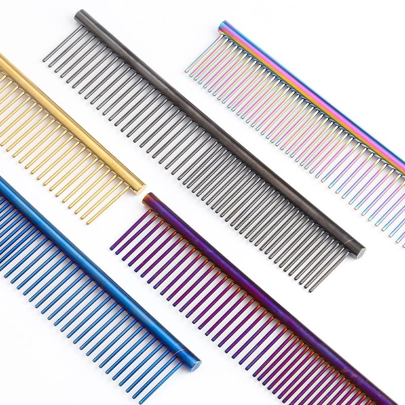 Stainless Steel Pet Grooming Comb for Dogs & Cats - Detangling & Straightening