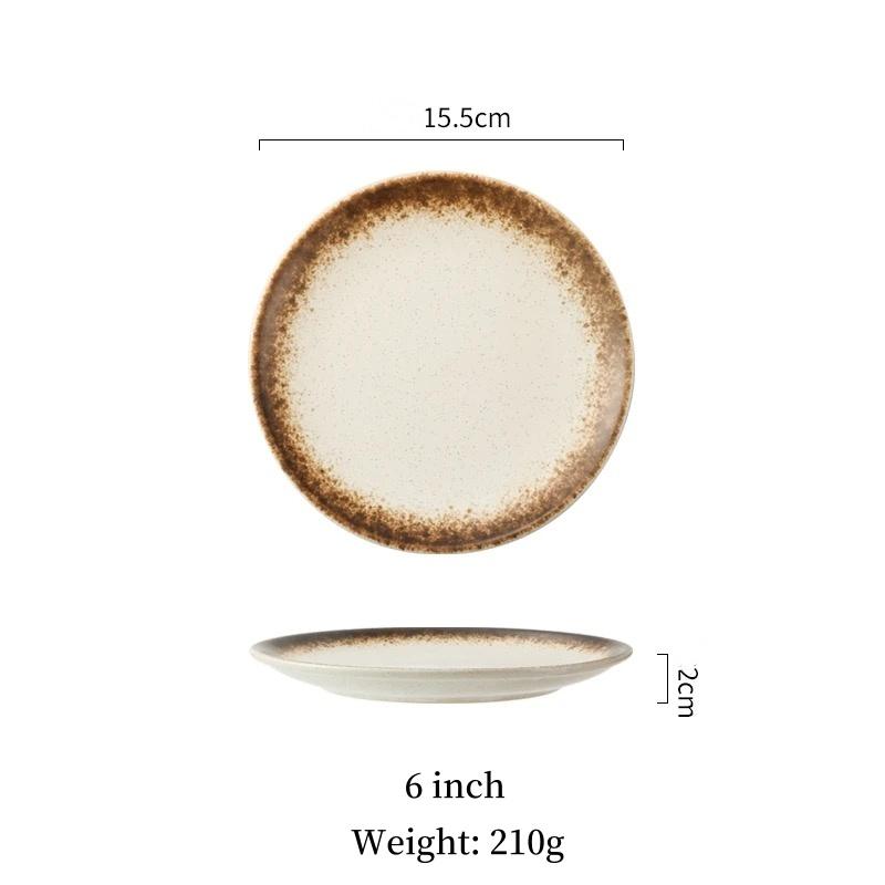 Multifunction Black Ellipse Circle Dinner Plate Under-Glazed Ceramic Dessert Tray Steak Pasta Dish Dinnerware Microwave Safe