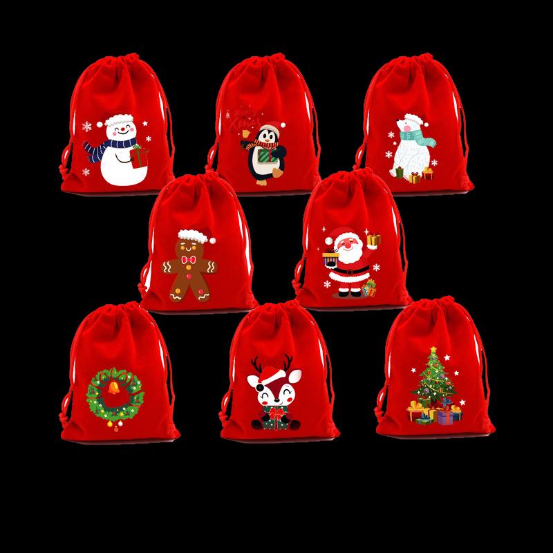 

Christmas Red Velvet Drawstring Gift Bags