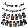 Graduation Decorations Class of 2025 Party Supplies - Congrats Grad, We Are So Proud of You Banner and K-12th Grade Graduation Photo Banner