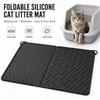 Extra Large Silicone Cat Litter Mat Foldable Litter Trapping Mat Waterproof Pet Floor Mat Easy Clean Cat Box Pad