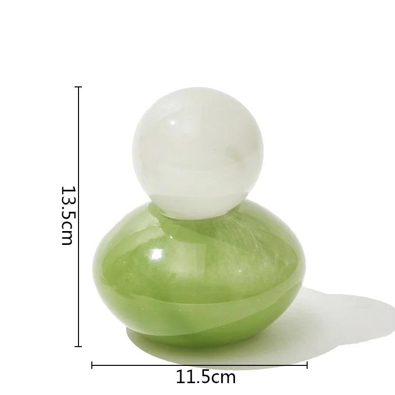 Bunte Glasvase Blumenvase Geometrische Kugel mit Deckel Aromatherapie-Flasche Glasgefäß Schreibtisch-Blumengefäß Heimdekoration