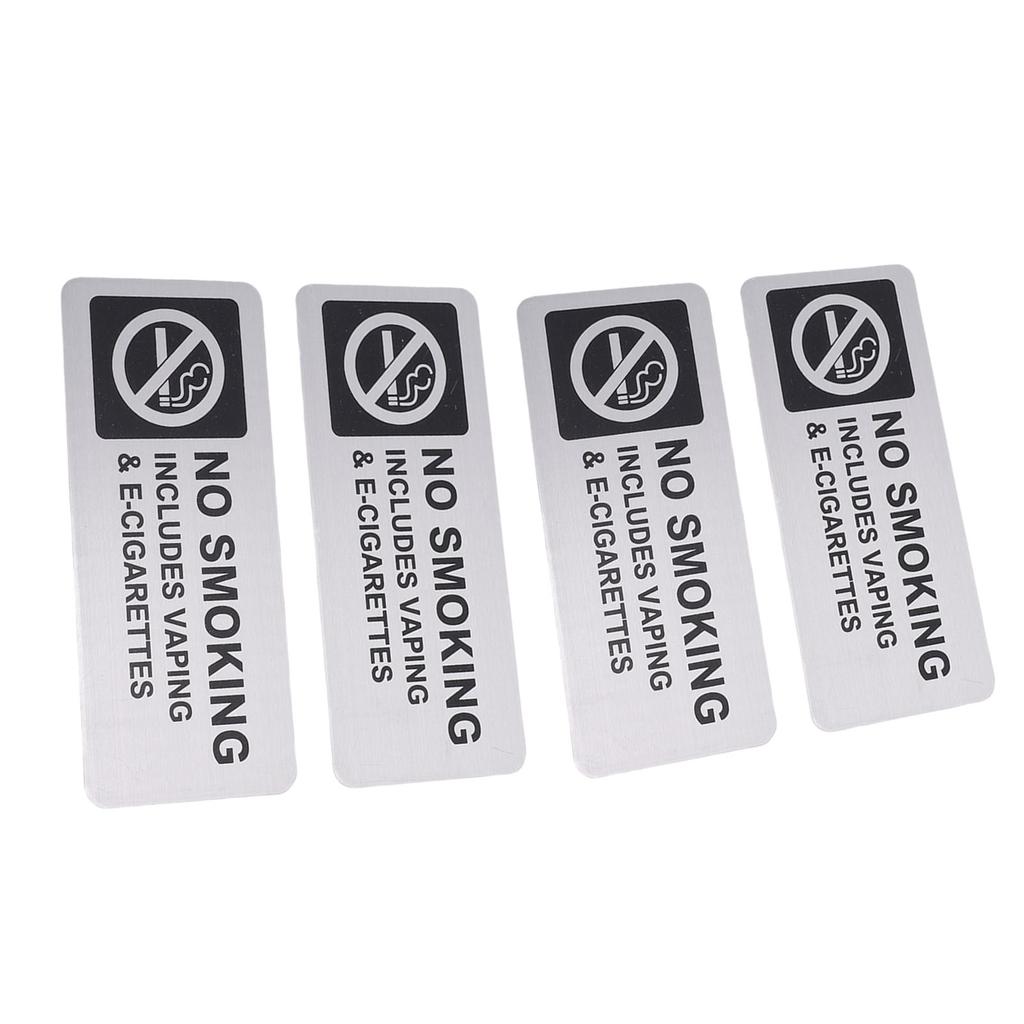 4 Stück Rauchverbotsschilder 7x3 Zoll Wetterfest Selbstklebend Kein Vaping Aluminiumschilder für Zuhause Geschäft Innen Außen