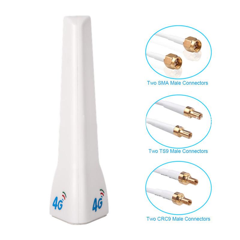 4G Lte External Antenna Indoor Antenna 29Dbi Sma Male Crc9 Ts9 Connector With Dual 2M Meter Extension Cable For Router Modem