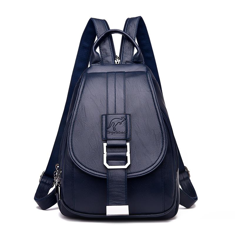 HOT 6 Color Women Backpacks Women s Leather Backpacks Female School Backpack Women Shoulder Bags For Teenage Girls Travel Back темно-синий