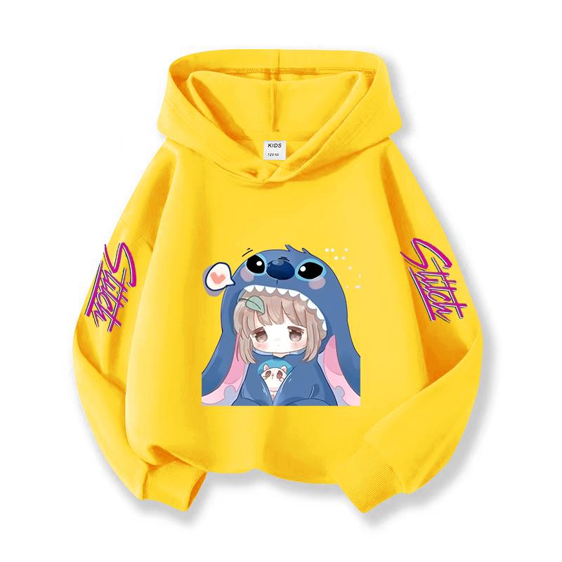 

Детский Рождественский подарок Стич Толстовка для девочки Мягкая и теплая Зимняя одежда Детская толстовка Топ с принтом мультяшного персонажа 100