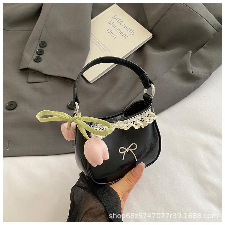 Schleife Sommer Mode Lässig Einfarbig Frisch Französisch 2025 Neu Westlicher Stil Ein-Schulter Crossbody Trendige Achseltasche