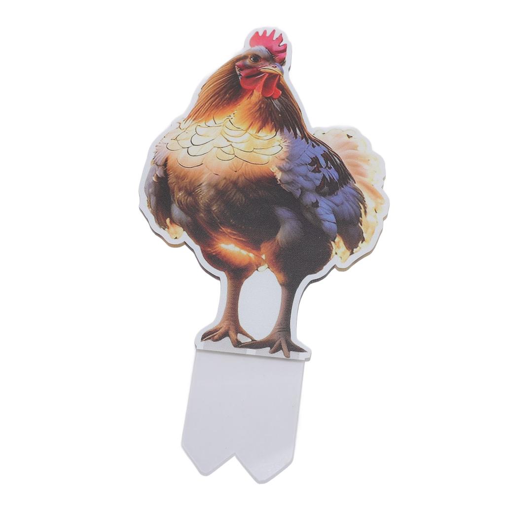 Xmas Chicken Yard Sign with Stake Acrylic Water Resistant Double Sided Xmas Rooster Outdoor