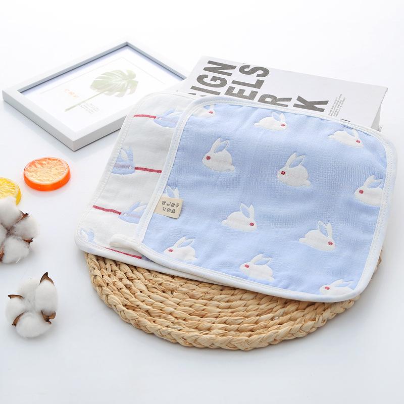 6 Layer Pure Cotton Gauze Baby Burp Cloth Cartoon Jacquard Square Towel For Infant Kids Face And Hand Washing