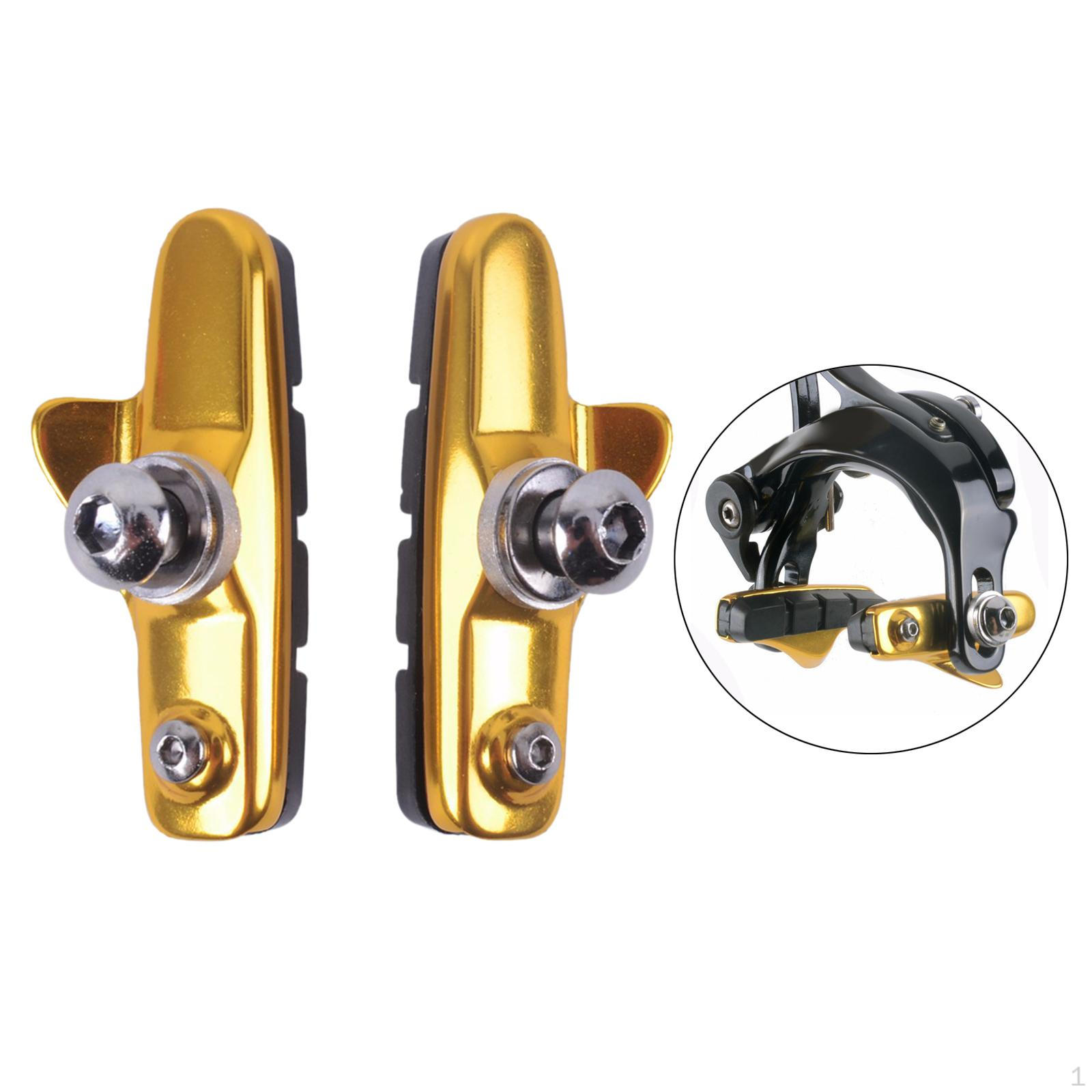 

1 пара колодок, тормозные колодки для велосипеда, блоки для шоссейного велоспорта, обод суппорта без крепления золотистый