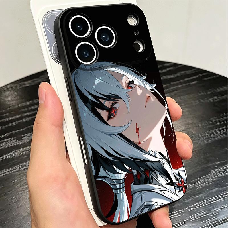 Genshin Impact Arlecchino Soft Phone Case for iPhone 16 16E 17 Air 15 Pro Max 14 Plus 13 Mini 11 12 7 Black Cover Back Shell