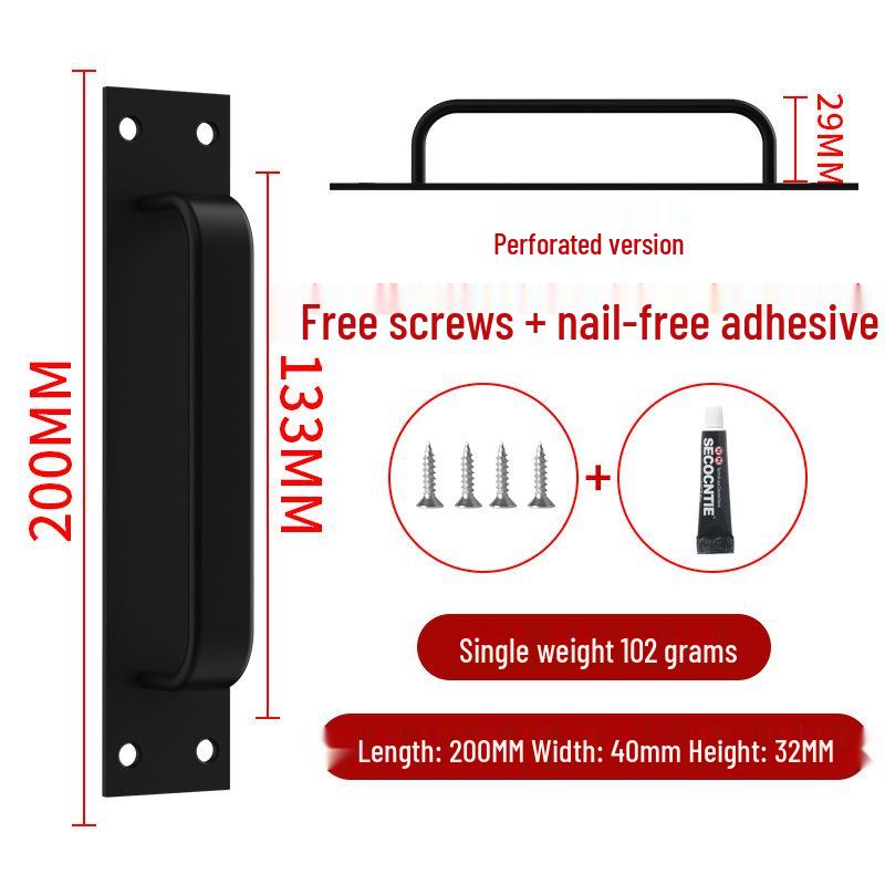 Aluminum Alloy No-Drill Door Handle for Glass, Window, Balcony, Sliding, and Cabinet Doors