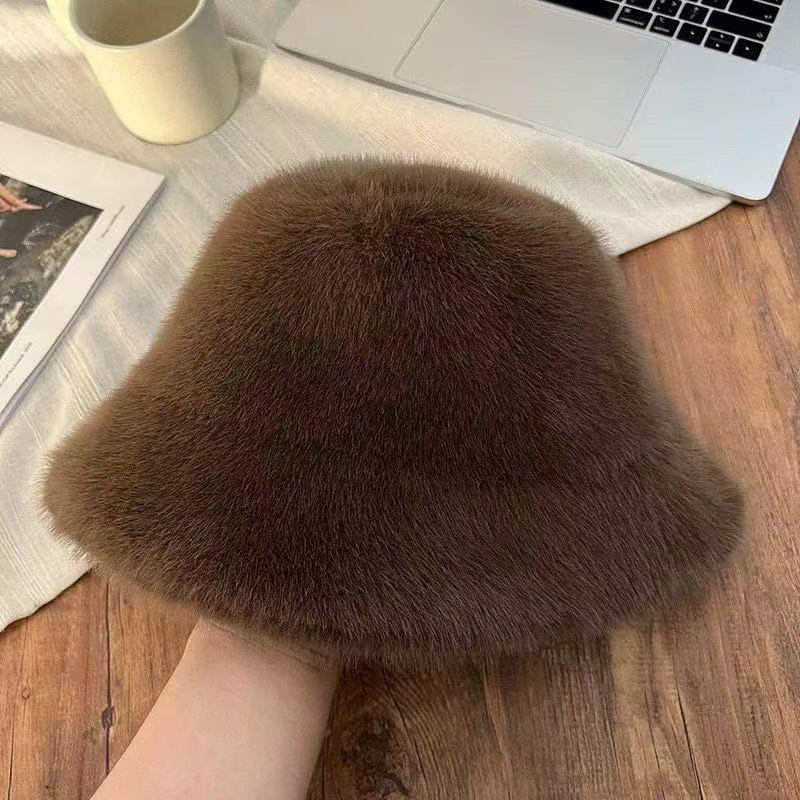 Warm, Fluffy Fisherman Hat for Women - Mink-like, Plus Velvet, Cute Design, Large Fit