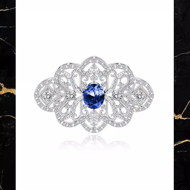 Crown Brooch High-End Women'S Exquisite Court Antique Corsage Niche Design Pin Suit Accessories