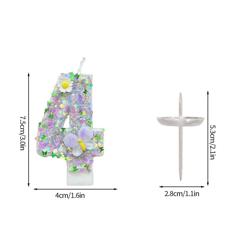 Fairy Birthday Number Candles Purple Pink Digital Candle 0-9 Number Cake Topper Girls Birthday Party Cake Decoration Supplies