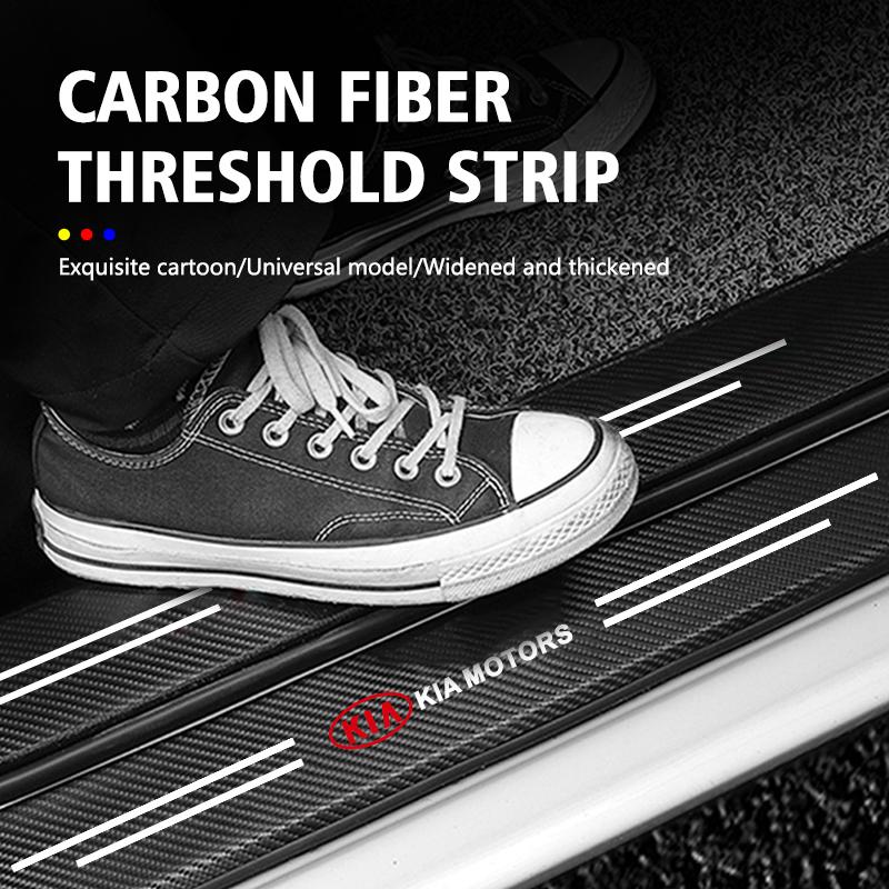 ACD5 For KIA Car Door Sill Protector Carbon Fiber Threshold Stickers Cerato Soul Venga Forte Spectra Sedona Niro Cadenza