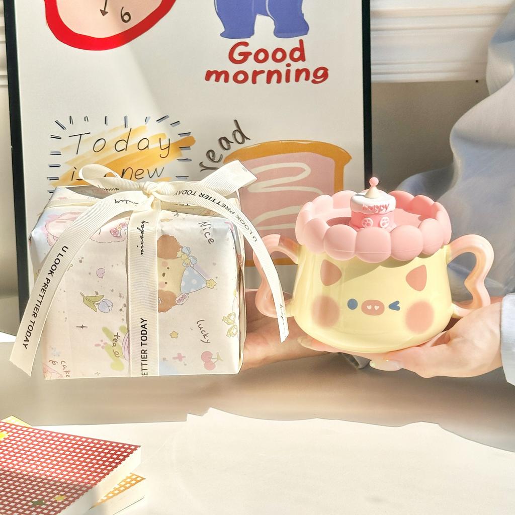 Send Girls Birthday Gifts, Cute Pig Cups, Practical Gift Boxes for Girlfriends, Children and Sisters, High-value Souvenirs