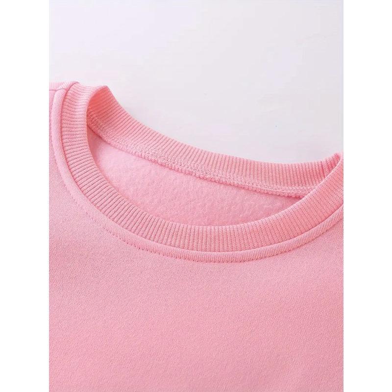 European sizes Kids' Round Neck Sweatshirt - Spring & Fall Casual Sweater, Regular Fit Uniform or Casual Attire, Easy-Care ' Blouse