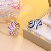 Bright Atmospheric Luminous Ruby Ring Three-Dimensional Irregular Strip Open Ring Ring
