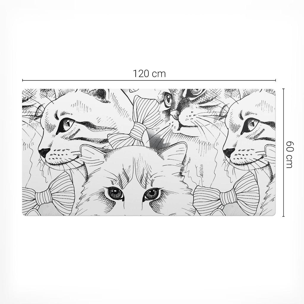 Mata Ochronna Podkładka Na Biurko Stół Blat Koty Z Kokardkami 120X60 Cm