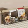 1 piece of iron bedside storage basket, hanging storage basket behind the dormitory door, space-saving under-bed frame