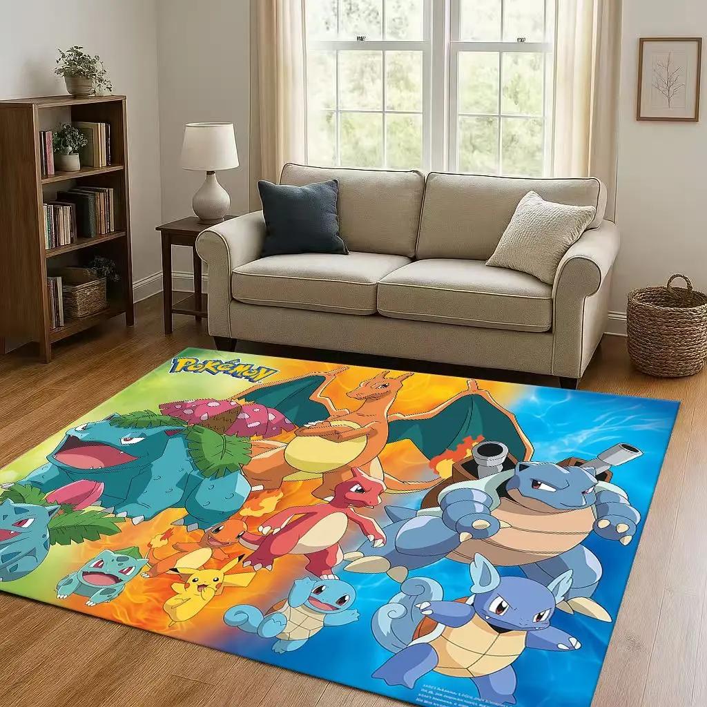 2026 Pokemon Pikachu Cartoon Christmas Living Room Non-Slip Area Rug Carpet For Bedroom Playroom Sofa,Home Decor Doormat