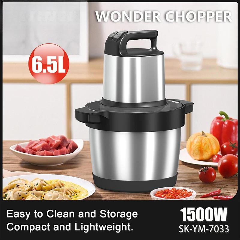 1500W  Stainless Steel Meat Grinder 3 Gears Powerful 4-Layer Blade Vegetable Crusher Kitchen Onion Garlic Grinder