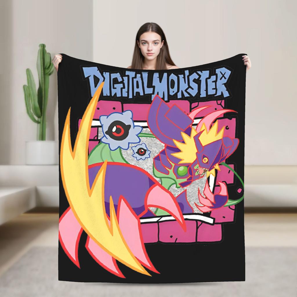 Jyarimon Gigimon Guilmon Growlmon Evolution Knitted Blankets Digimon  Wool Throw Blankets Summer Bedspreads
