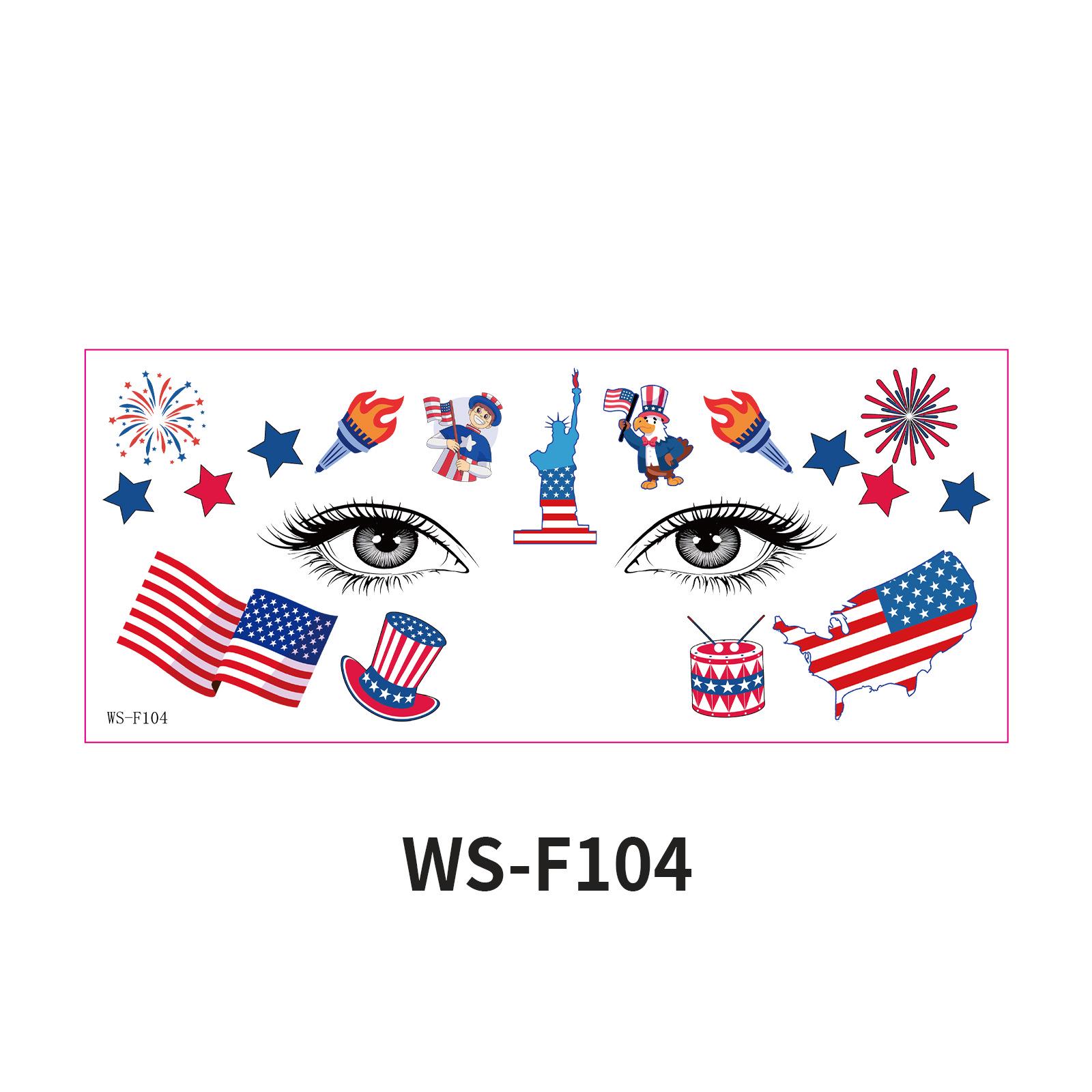 USA Independence Day Waterproof Face & Body Stickers - Sweatproof Patriotic Tattoos 160*68mm