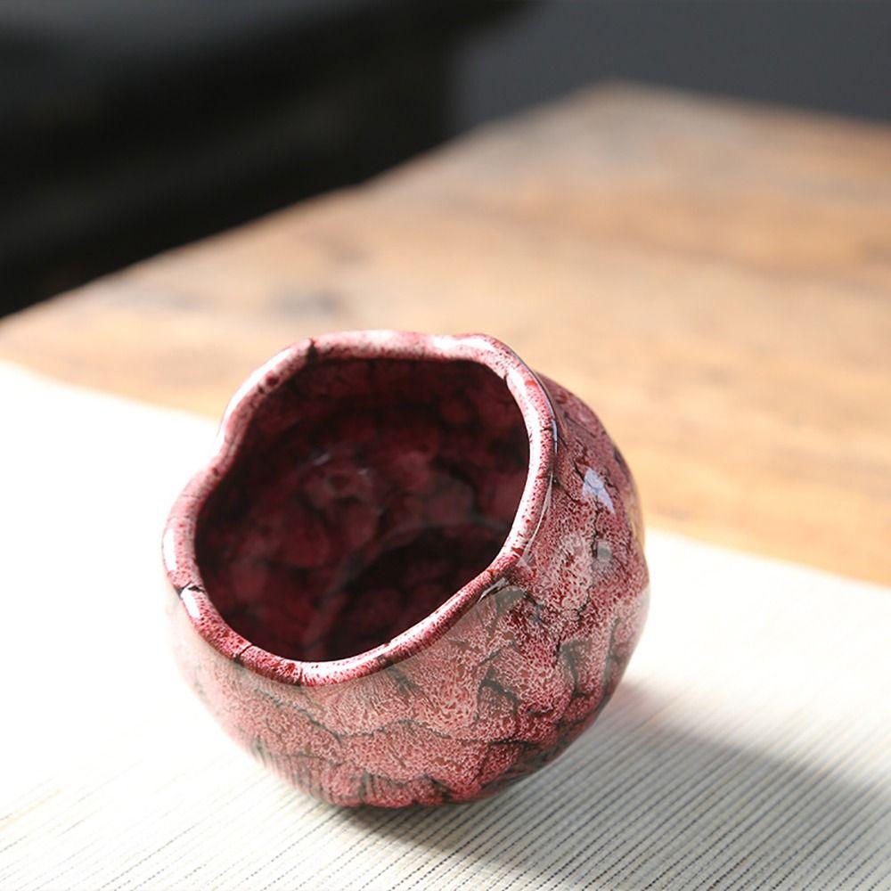 Ceramic Teacup Kiln Transformation Tea Bowl Water Cup Lotus Shape Temmoku Glaze Nordic Style Household Creative Drinkware 150ml