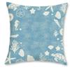 Home Decor Seashell & Sea Creature Themed Pillow Covers Pattern Cushion Cover Suitable For Sofa Bedroom Car Pillow Cover