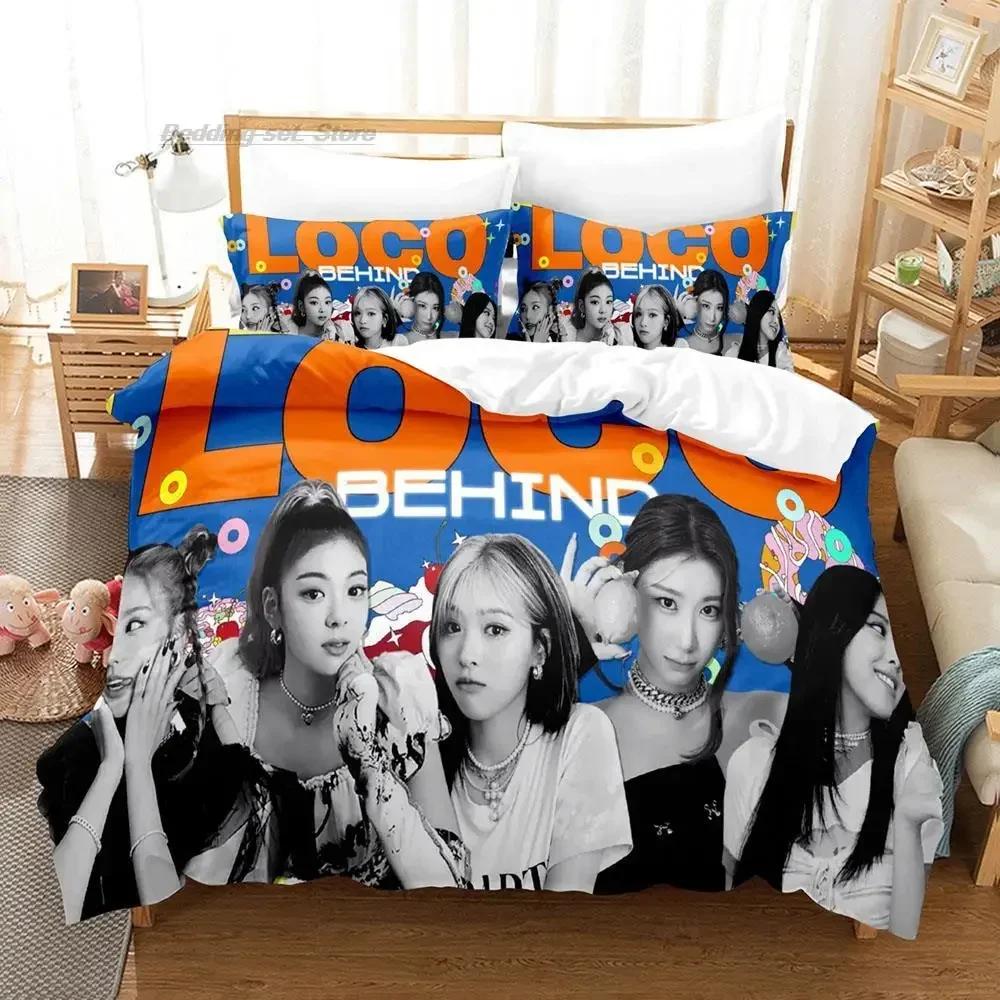 ITZY LOCO 3D Bettwäsche-Set mit Bettbezug, Bettdecke, Leinenkissenbezügen, Heimdeko, Einzelbett, Doppelbett, Twin, Kingsize, Queensize