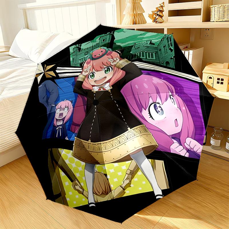 Cute anime spy Famliy Umbrella 8-Frame for Travel, camping, Casual Lightweight Portable Umbrella, Essential for every family Holidays Gift